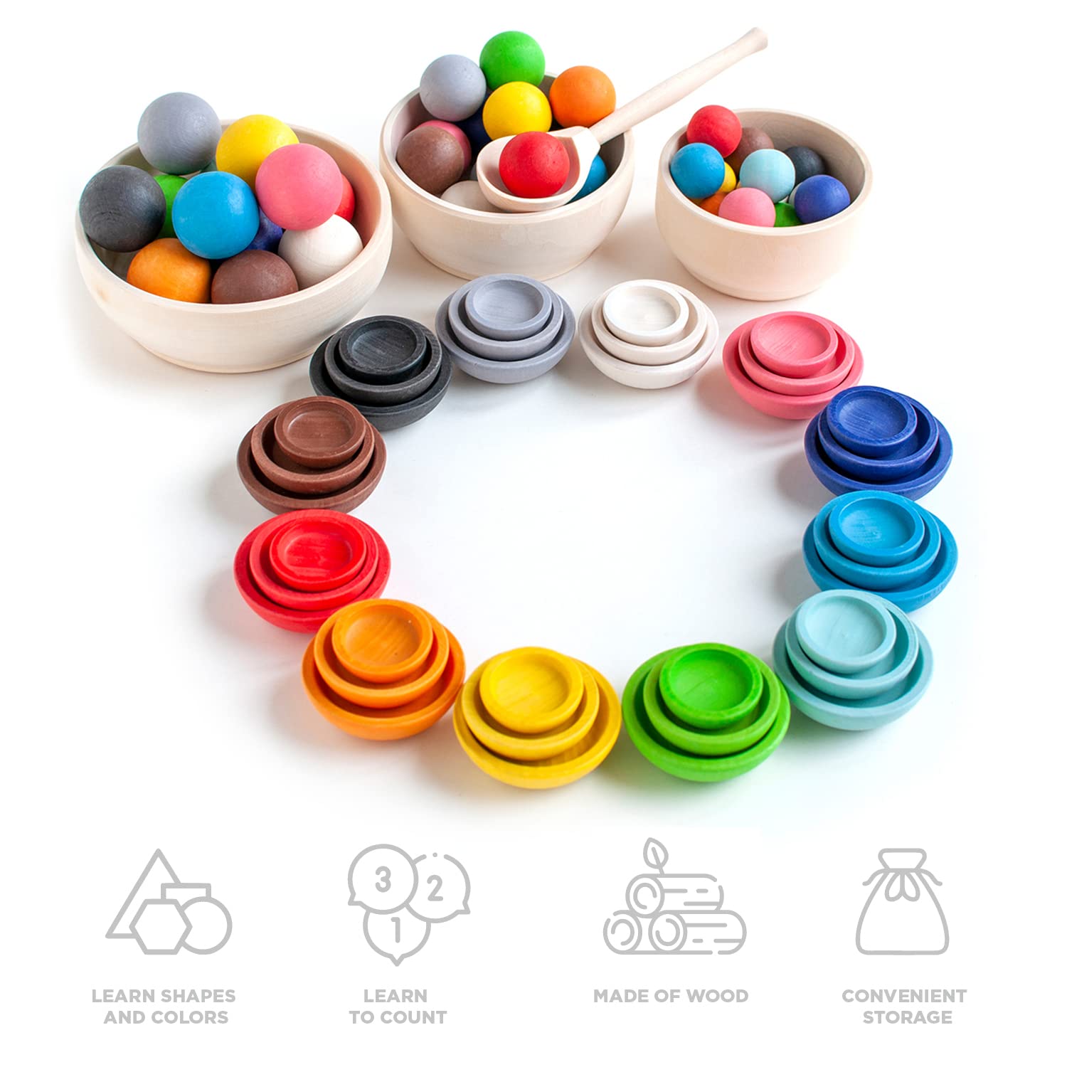 Ulanik Colors and Sizes Montessori Sorting Toy